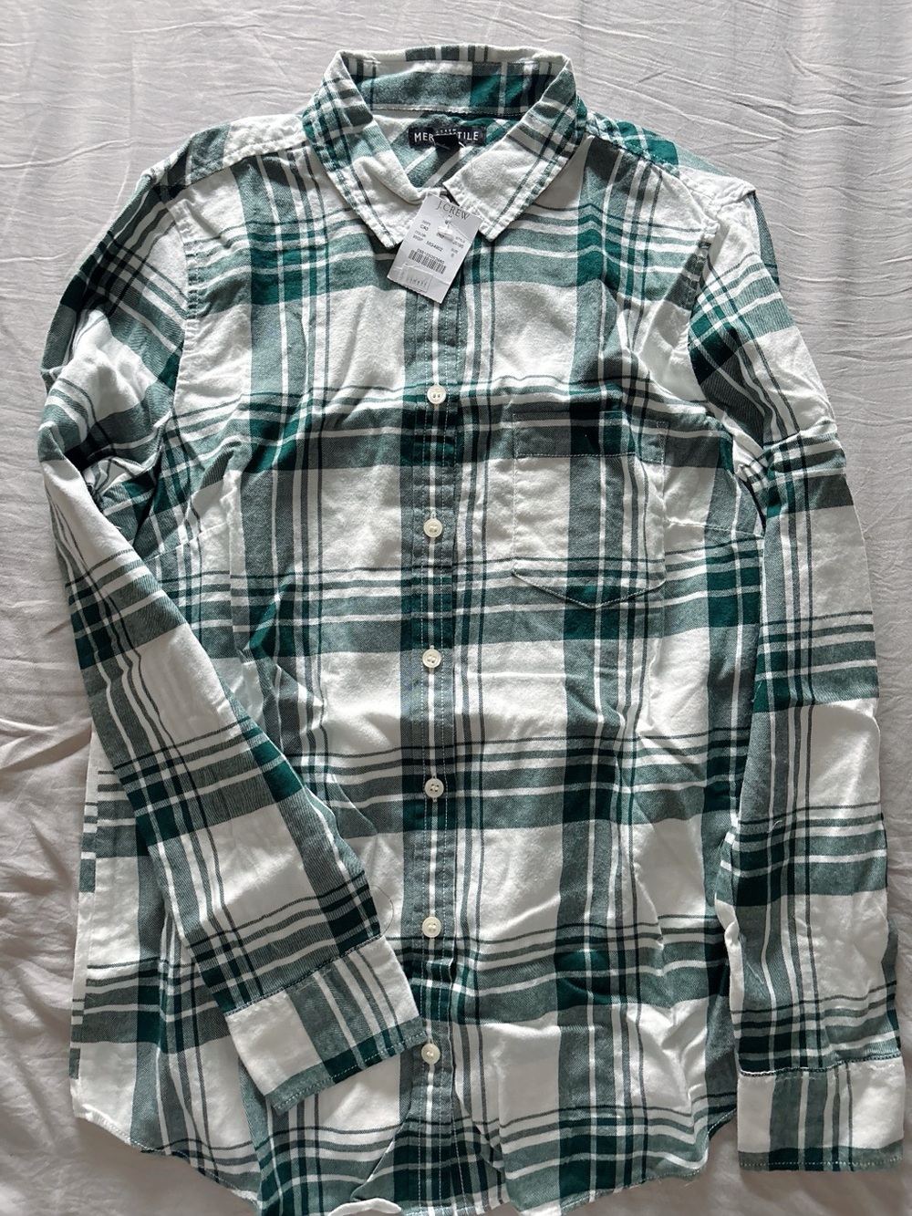 NWT！ Jcrew women Green Plaid Button-Up Shirt